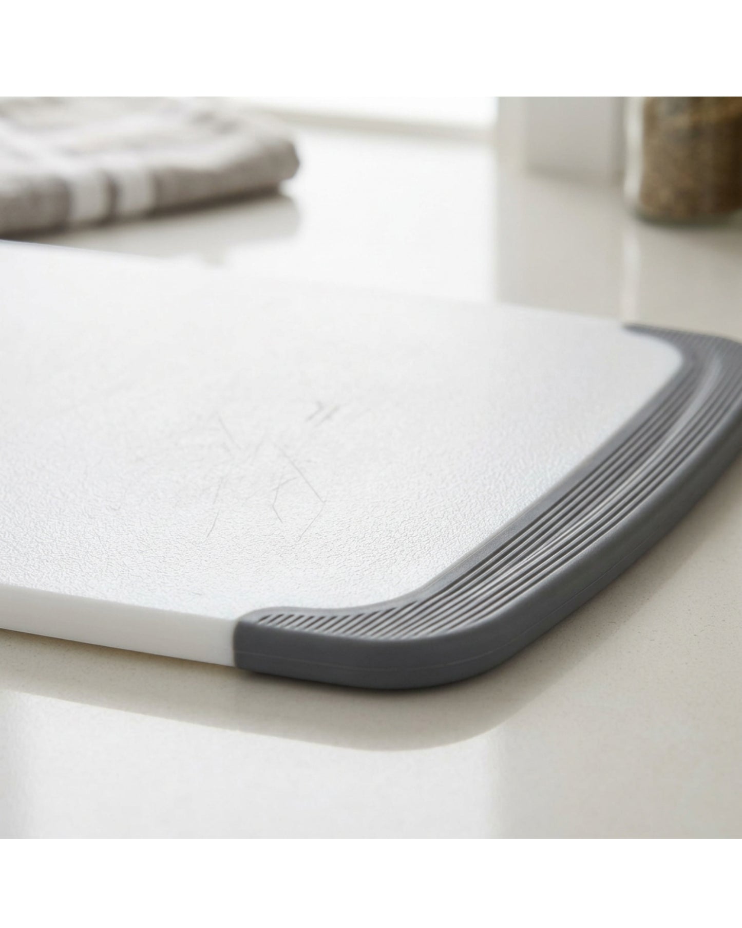 Trato Poly Cutting Board Non Slip Border Gray 14 x 11 in