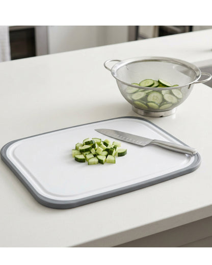 Trato Poly Cutting Board Non Slip Border Gray 14 x 11 in